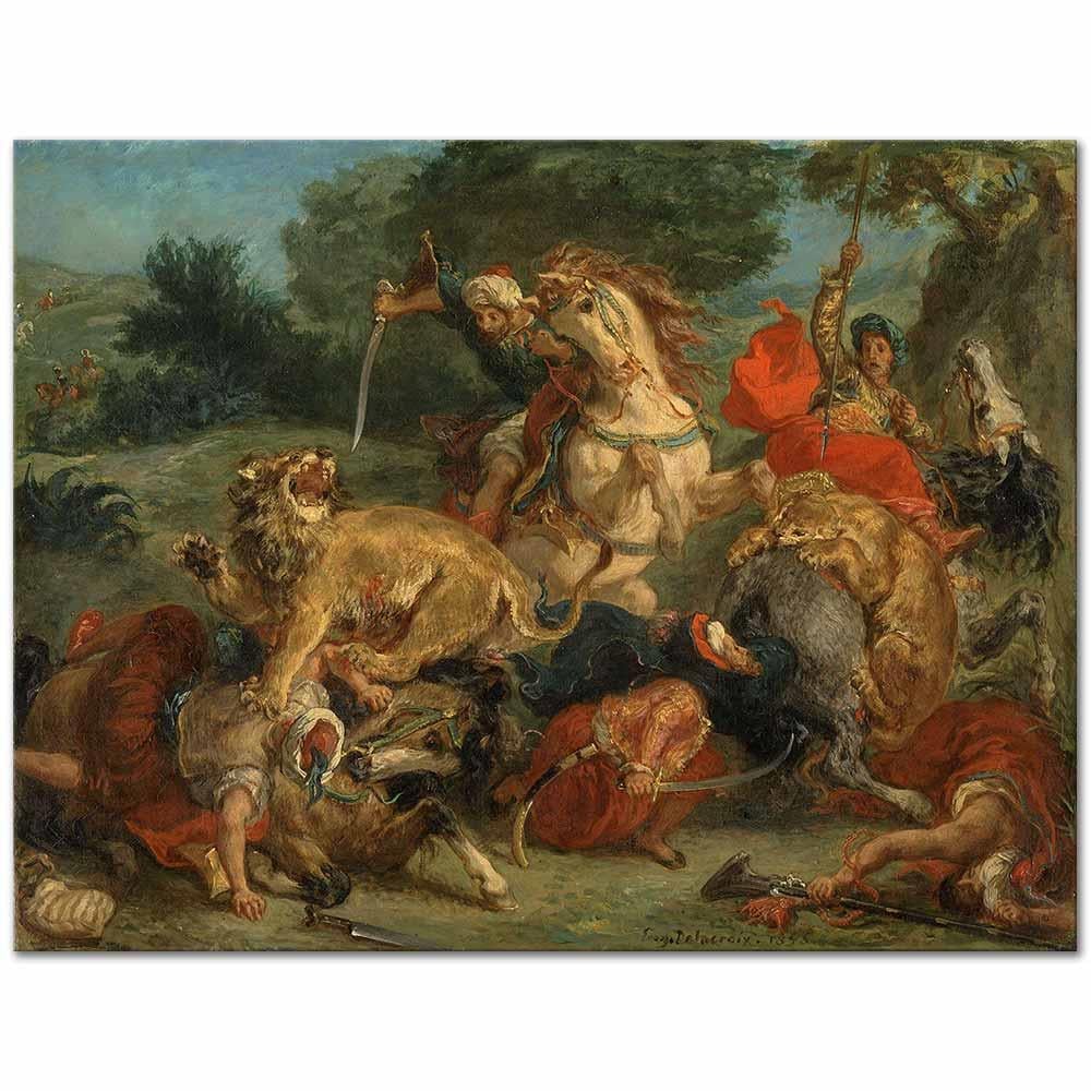 Lion Hunt by Eugene Delacroix as Art Print