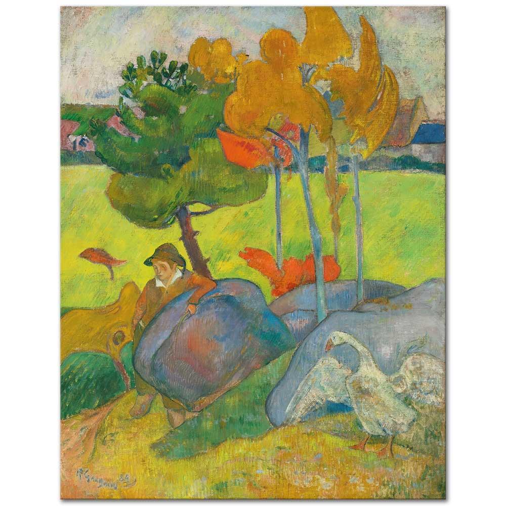 Paul Gauguin Breton'da Kaz Çobanı Kanvas Tablo