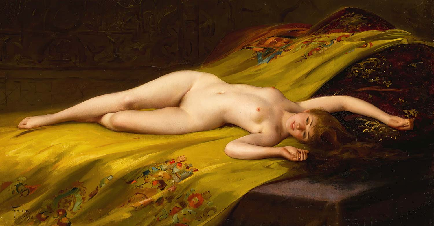 Luis Ricardo Falero Reclining Nude Art Print