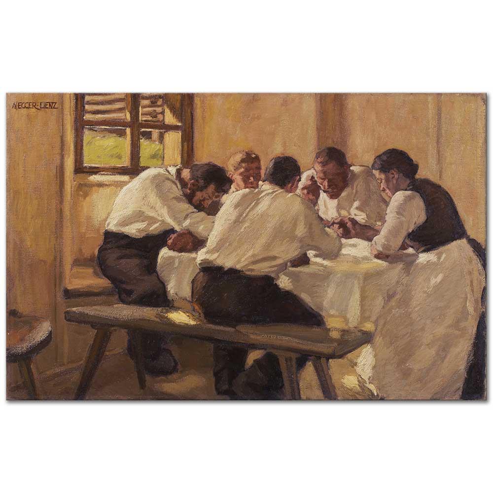 Albin Egger Lienz Öğlen Yemeği Kanvas Tablo