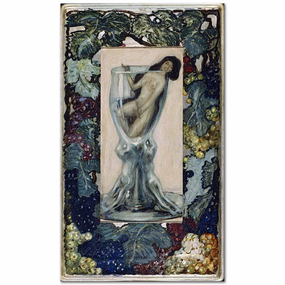 Leo Putz Kadehteki Kadın Kanvas Tablo