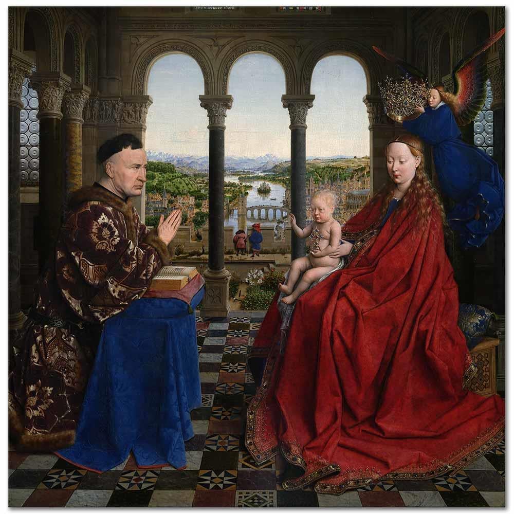 Jan van Eyck Madonna ve Şansölye Rolin Kanvas Tablo
