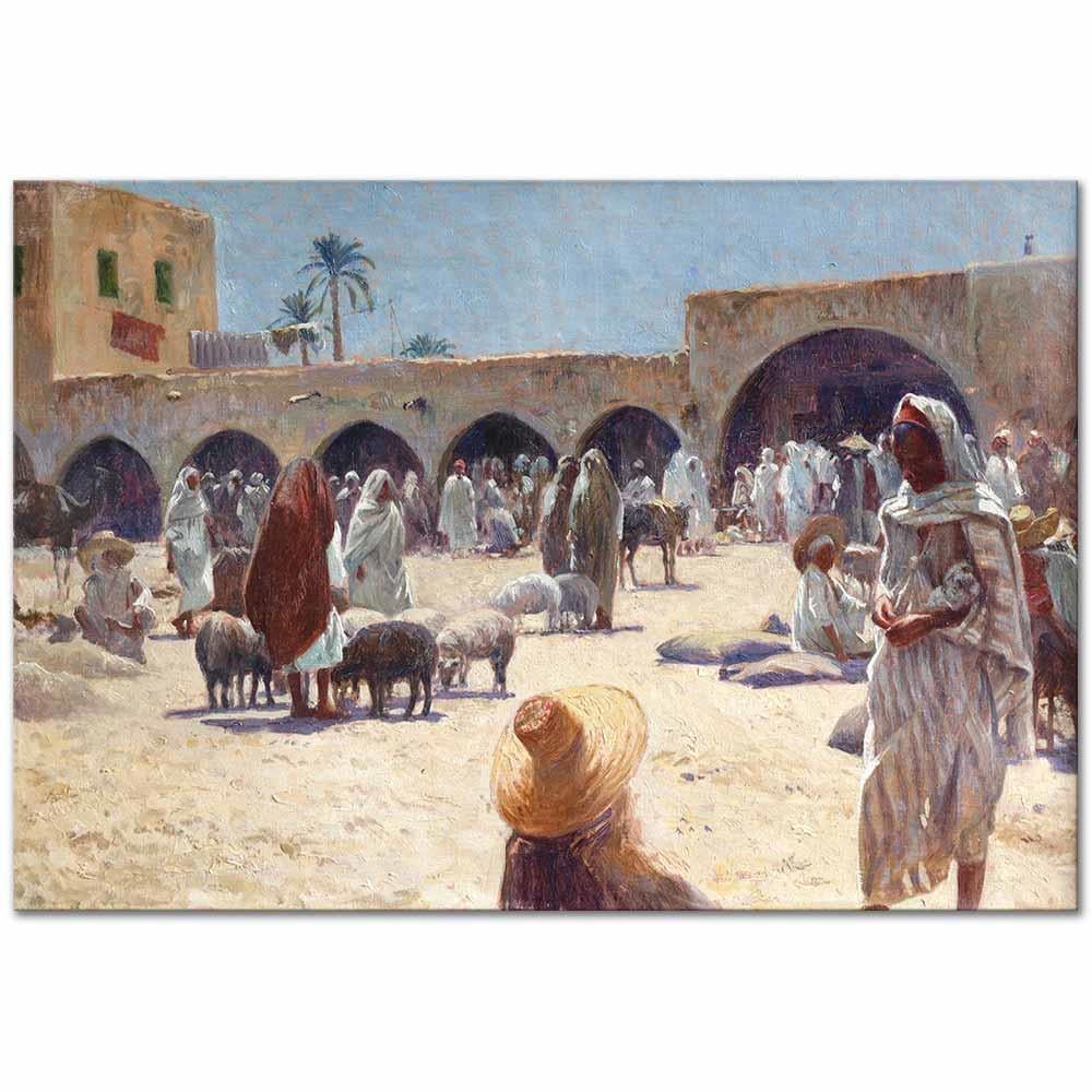 Market at Gabes Tunisia by Alexis Auguste Delahogue as Art Print