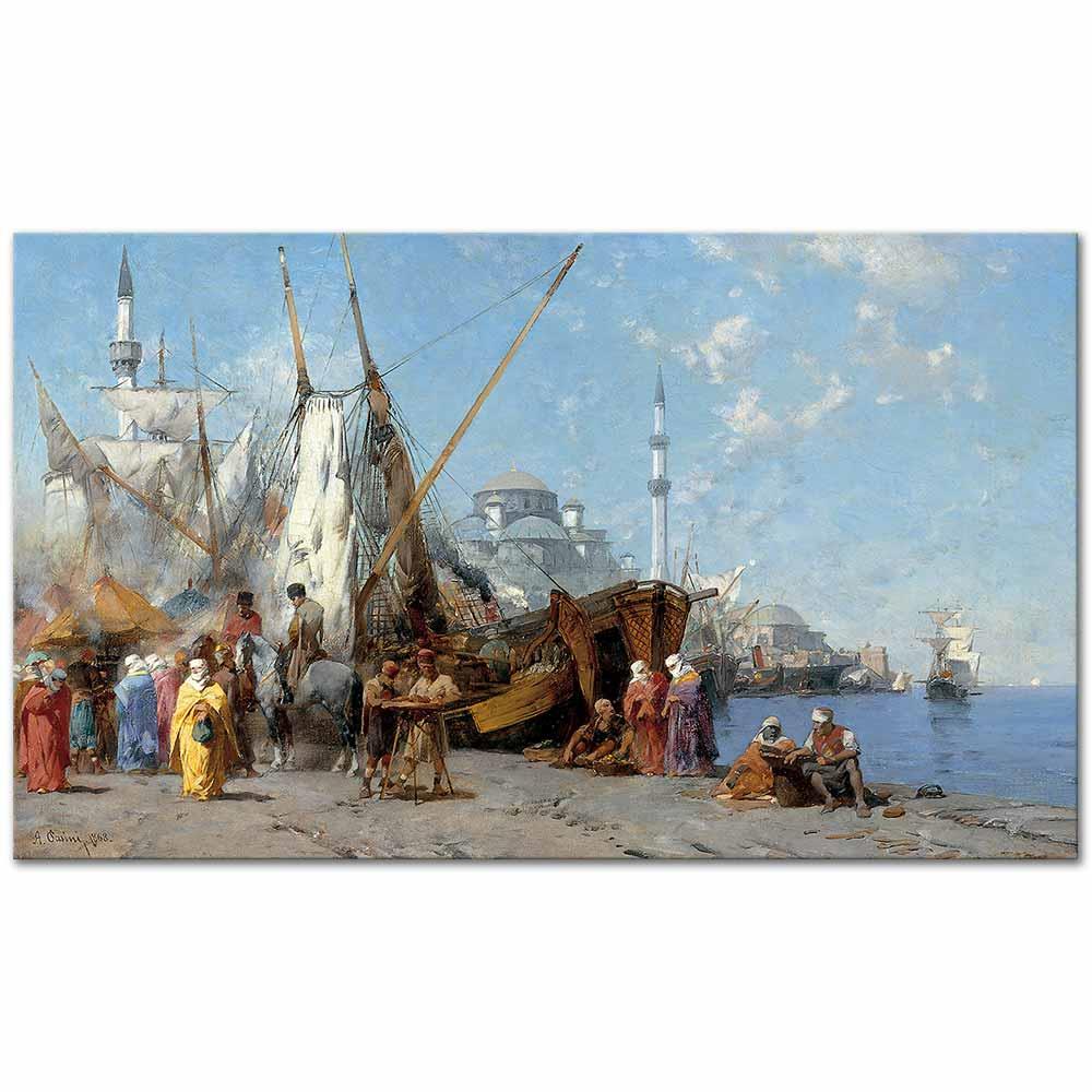 Market in Constantinople by Alberto Pasini as Art Print