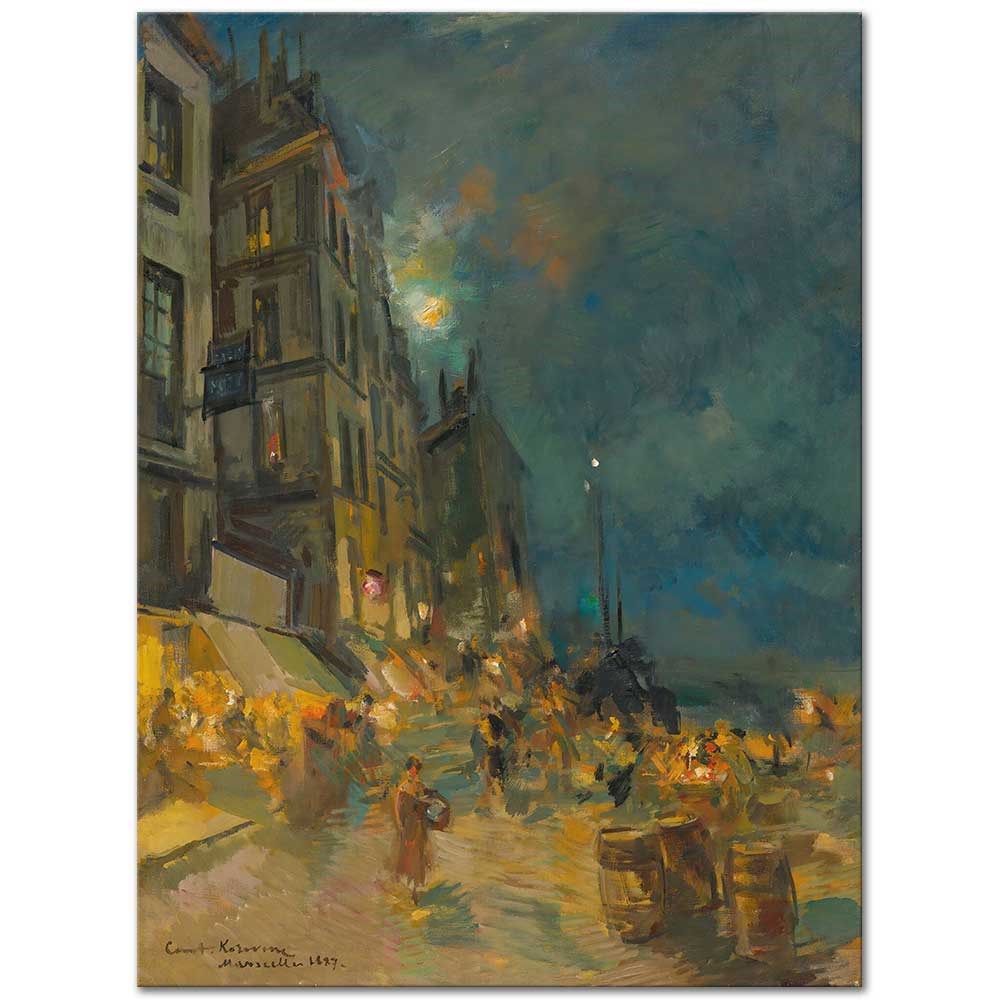 Marseilles Quay By Night by Konstantin Korovin