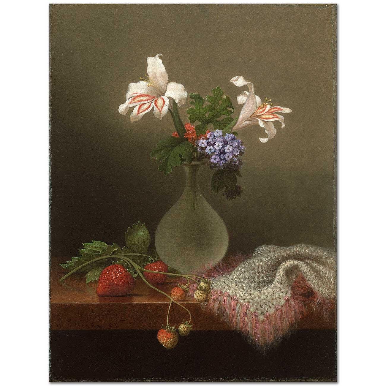A Vase Of Corn Lilies And Heliotrope by Martin Johnson Heade