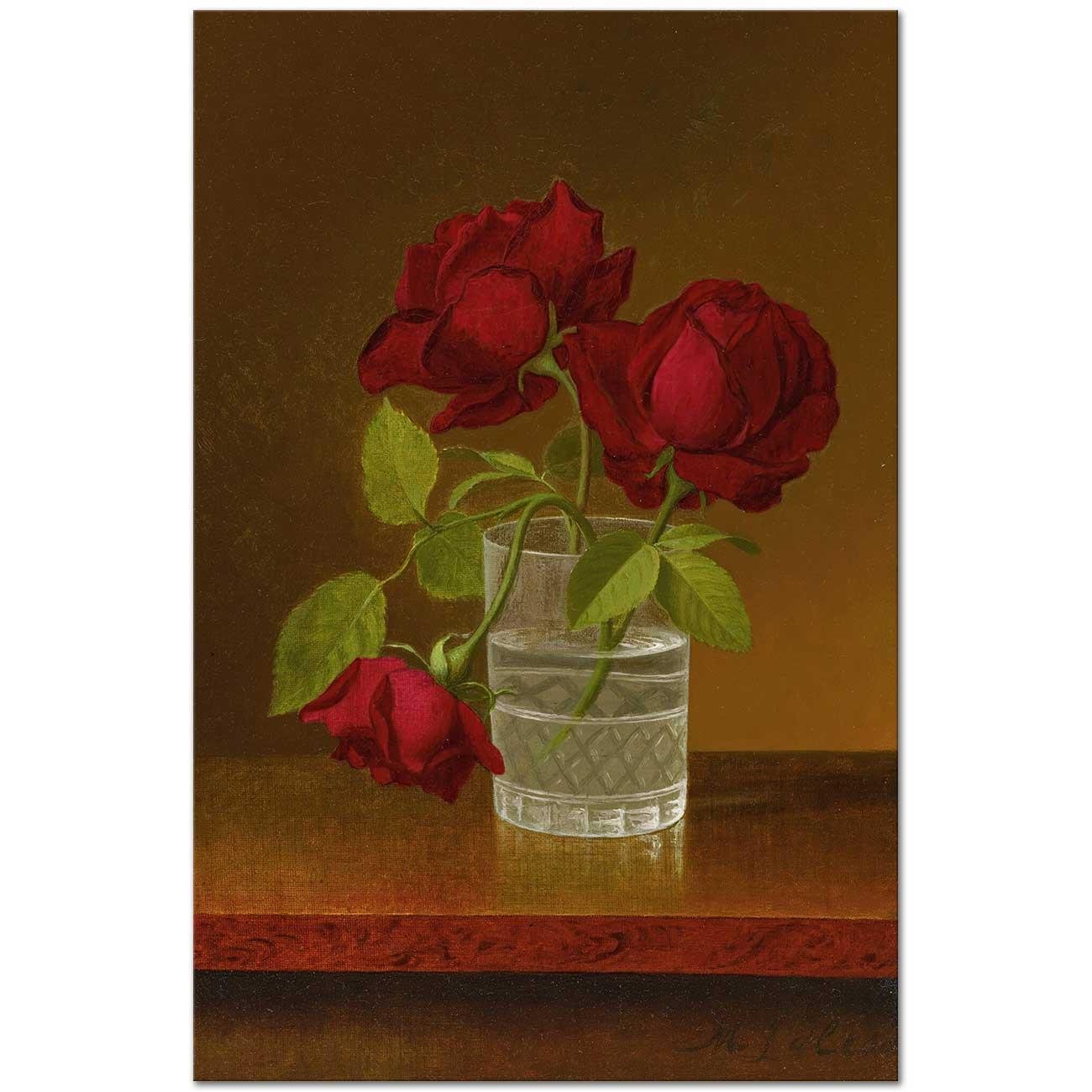 Martin Johnson Heade Güllerle Natürmort Kanvas Tablo