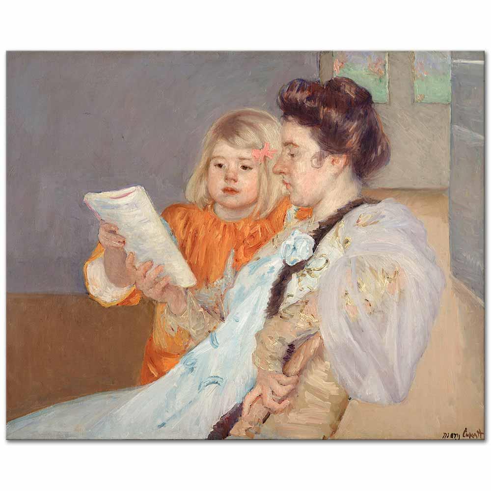 Mary Cassatt Okuma Kanvas Tablo