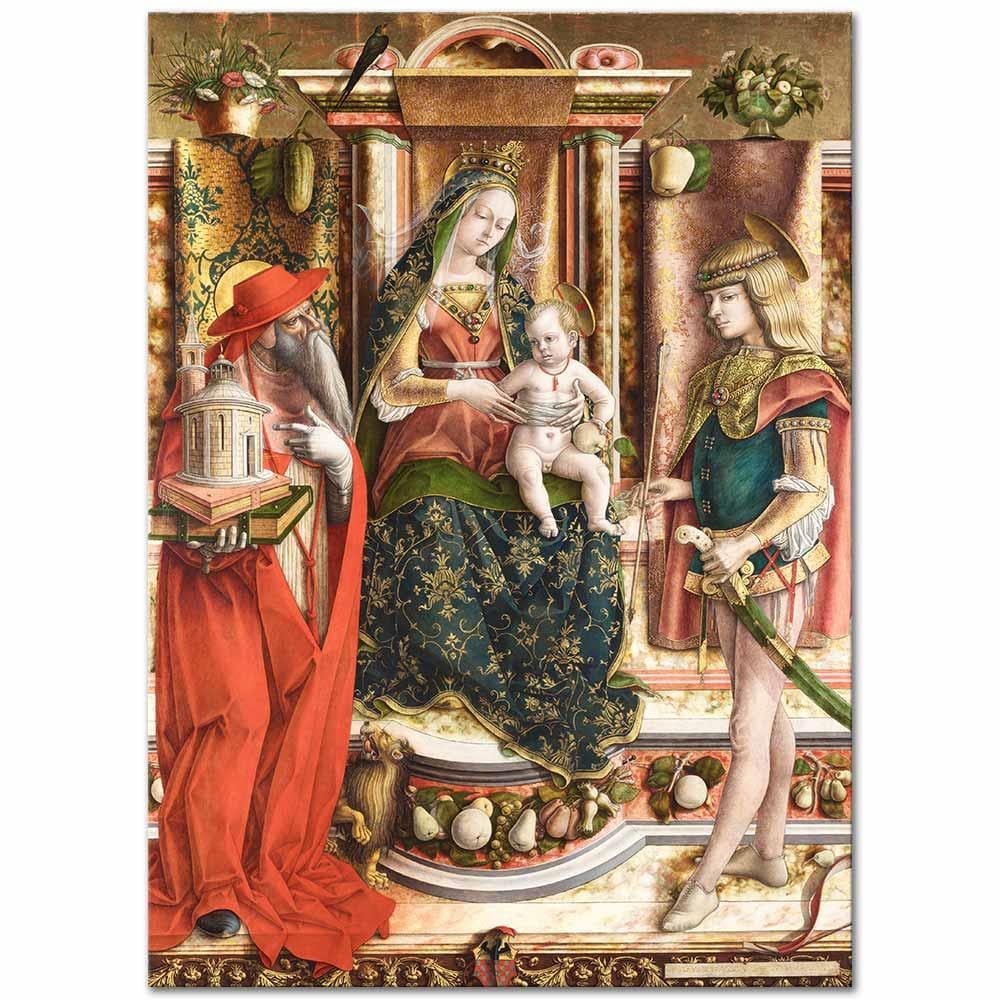 Carlo Crivelli Meryem Ve St Hieronymus Ve St Sebastian Kanvas Tablo