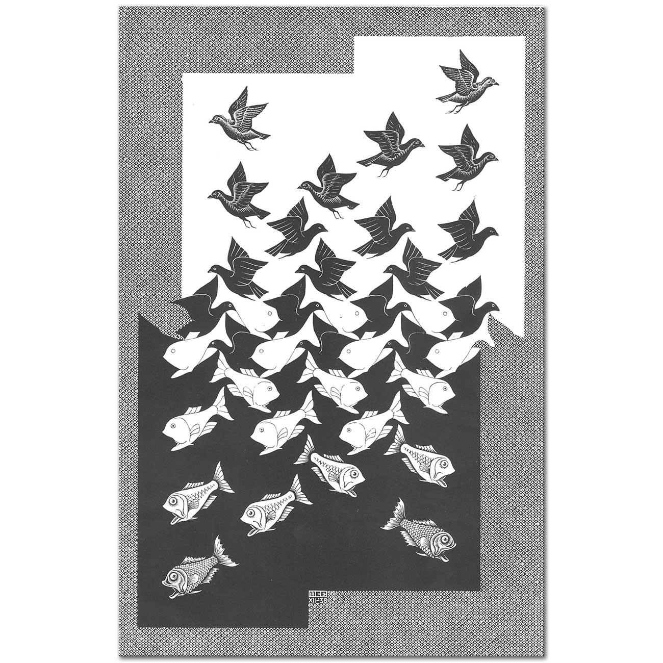 Sky and Water II by Maurits Cornelis Escher