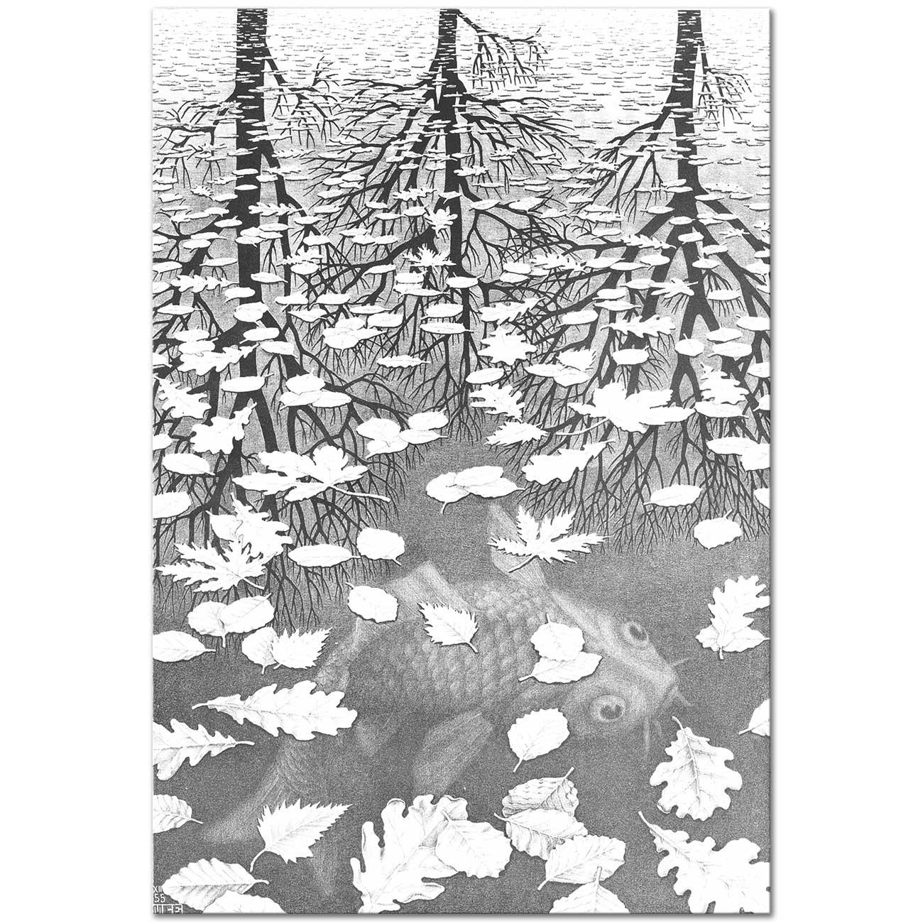 Maurits Cornelis Escher Üç Dünya Kanvas Tablo