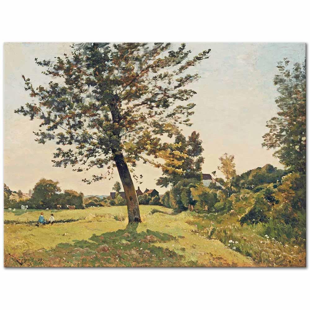 Henri Joseph Harpignies Gün Işığında Çayır Kanvas Tablo