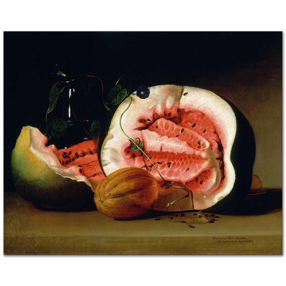 Melons and Morning Glories by Raphaelle Peale as Art Print