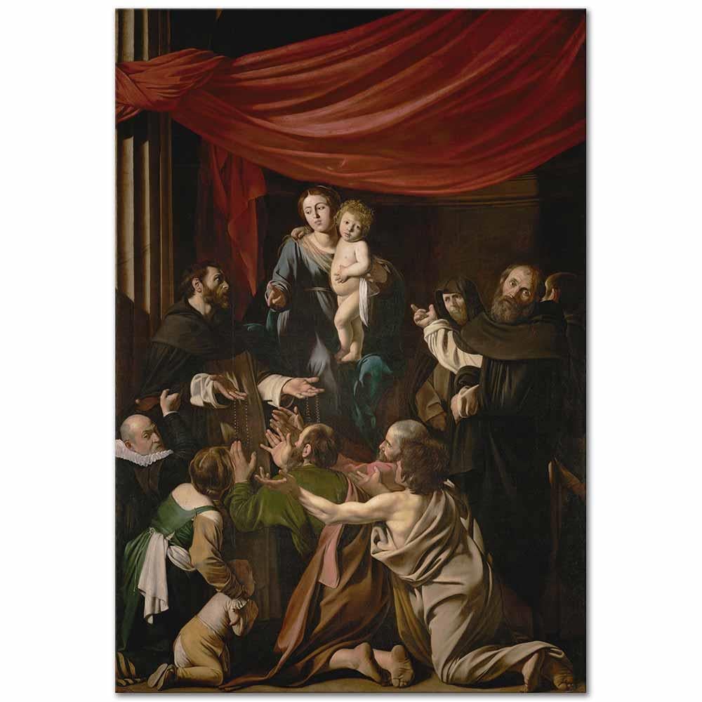 Michelangelo Caravaggio Tespihli Madonna Kanvas Tablo