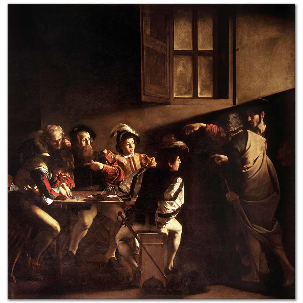 Michelangelo Caravaggio Aziz Matthew'in Çağrılışı Kanvas Tablo