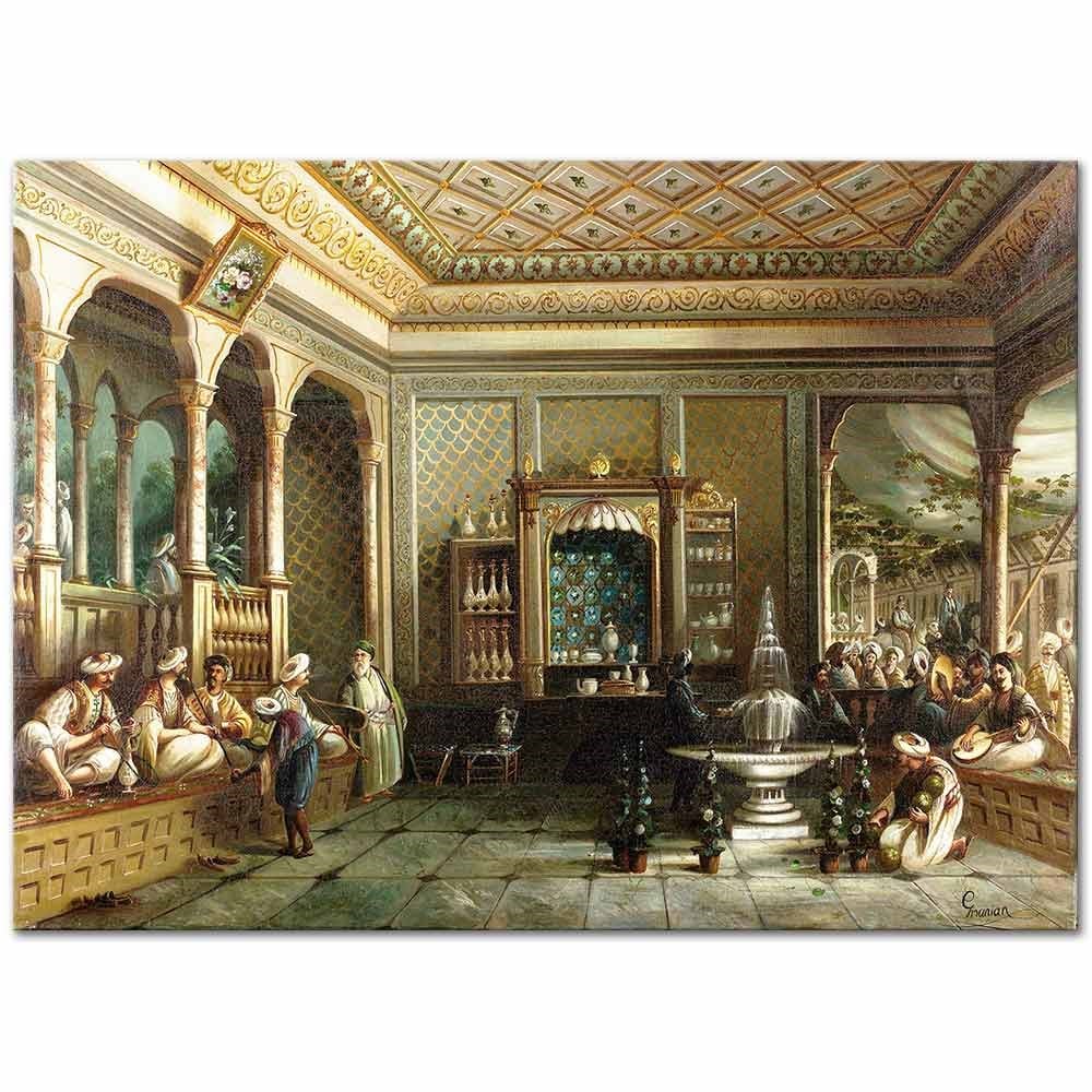 Mıgırdıç Givanian Tophane'de Kahvehane Kanvas Tablo