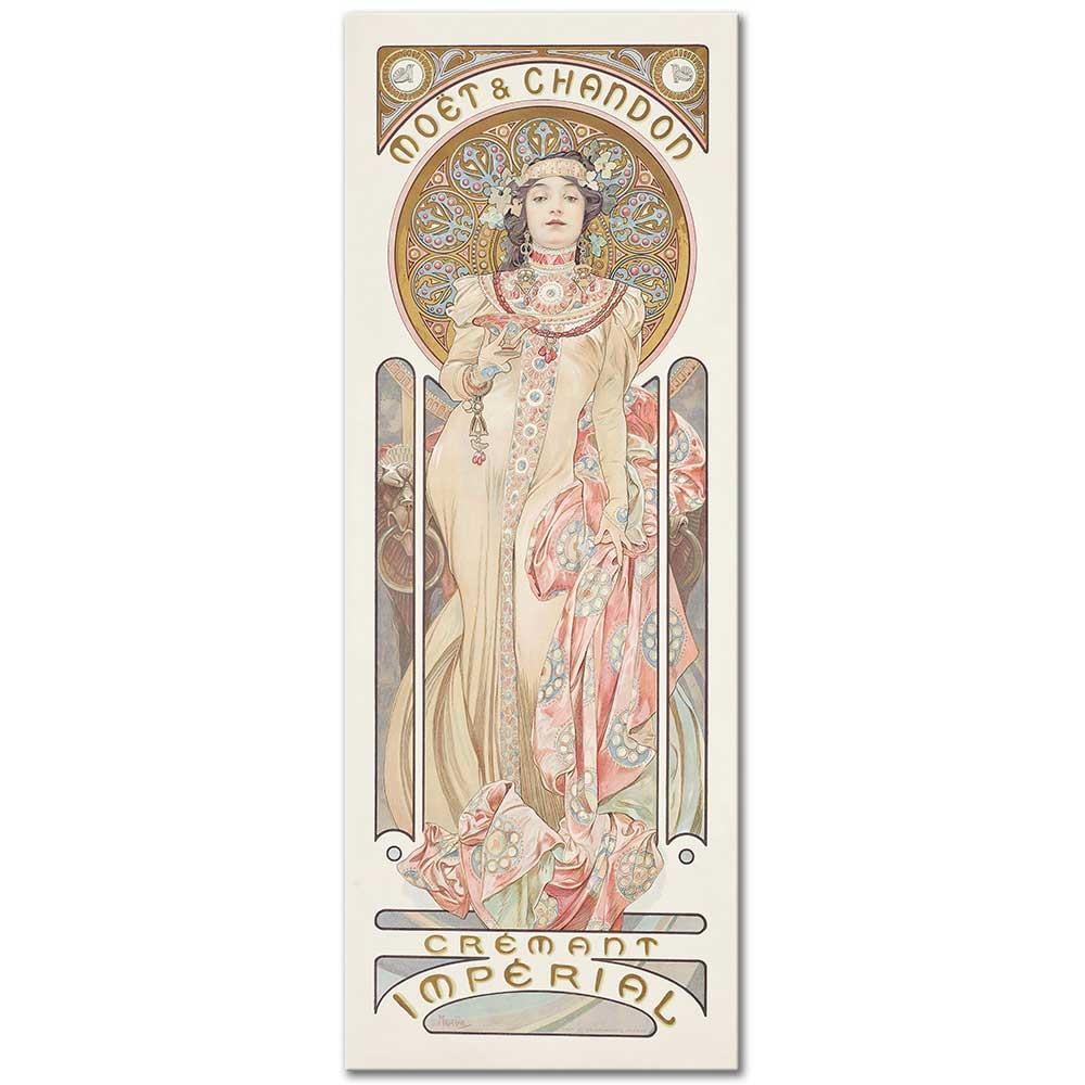 Alphonse Mucha Moet Chandon Cremant Imperial Kanvas Tablo