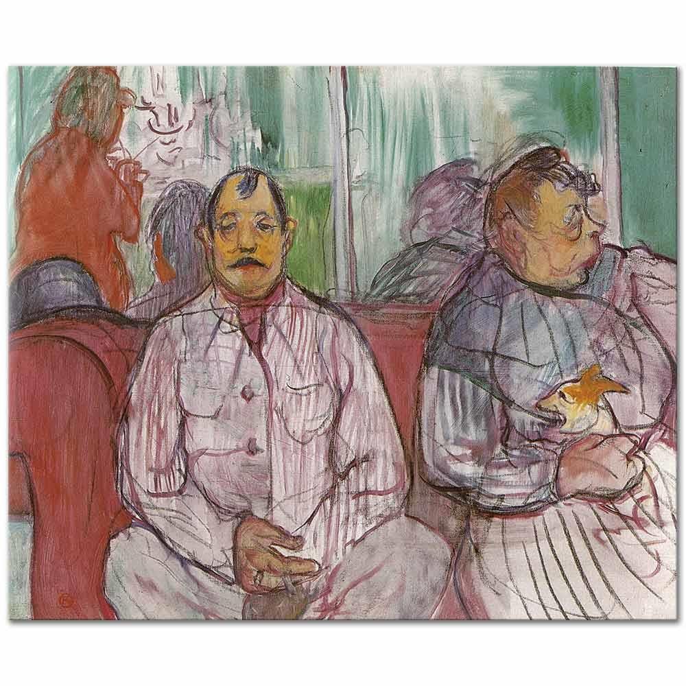 Henri de Toulouse-Lautrec Adam Kadın ve Köpek Kanvas Tablo