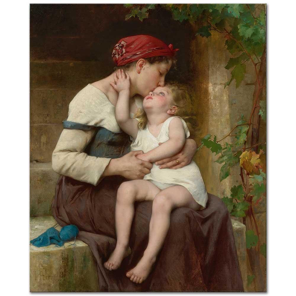 Léon Bazille Perrault Anne ve Çocuğu Kanvas Tablo