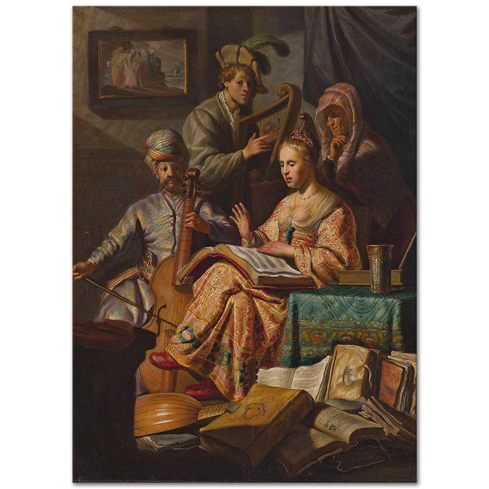 Rembrandt van Rijn Müzik Grubu Kanvas Tablo