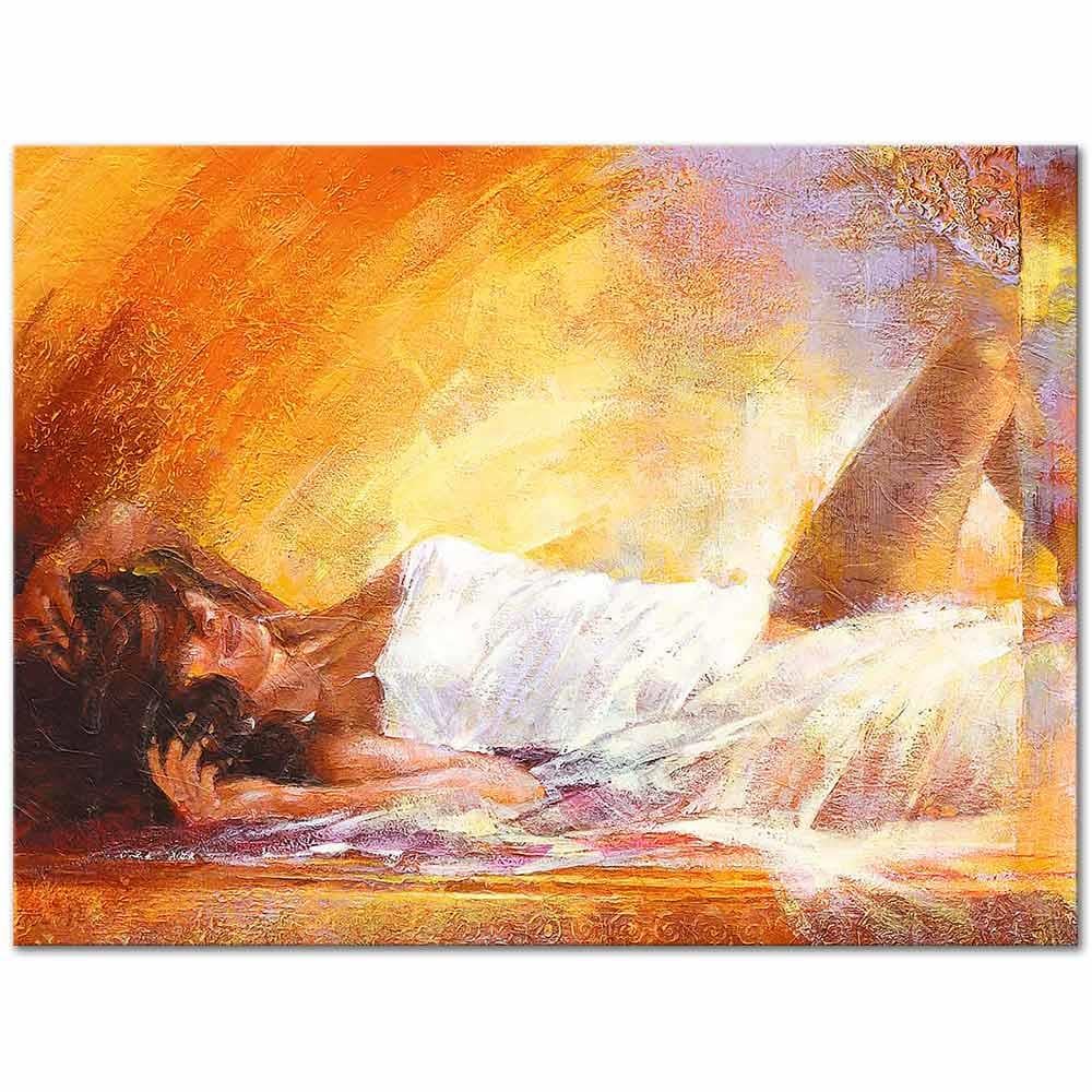 Naked Woman Lying on her Back as Art Print