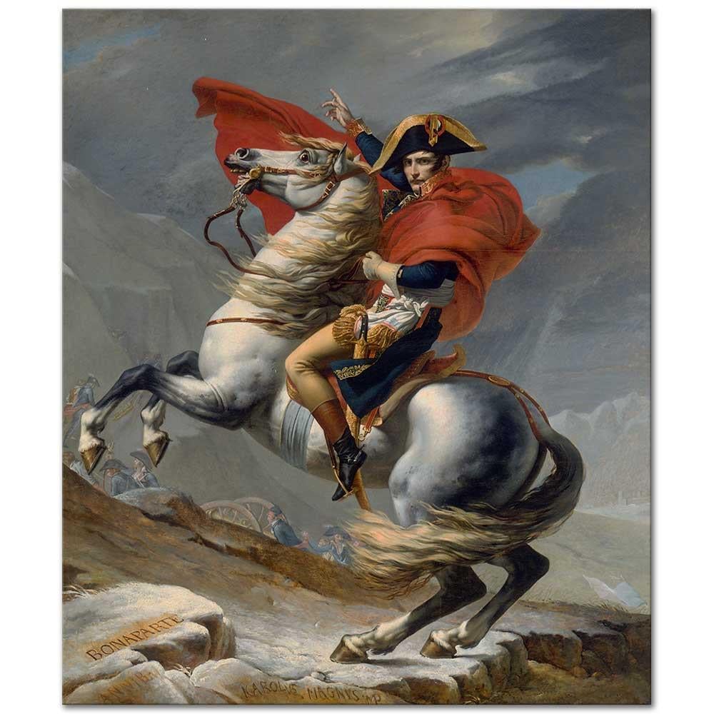 Jacques-Louis David Napolyon St Bernard Geçidinde Kanvas Tablo