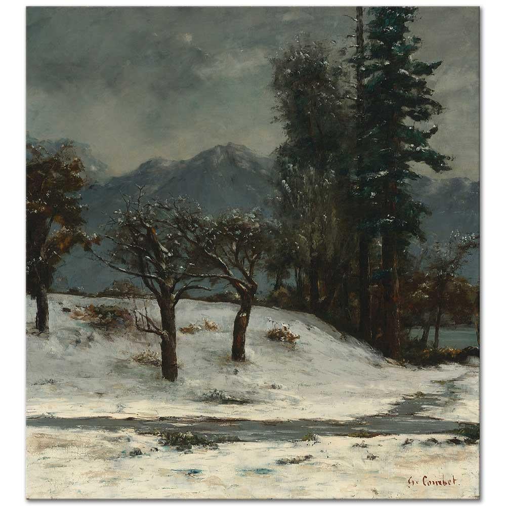 Gustave Courbet Kar Kanvas Tablo
