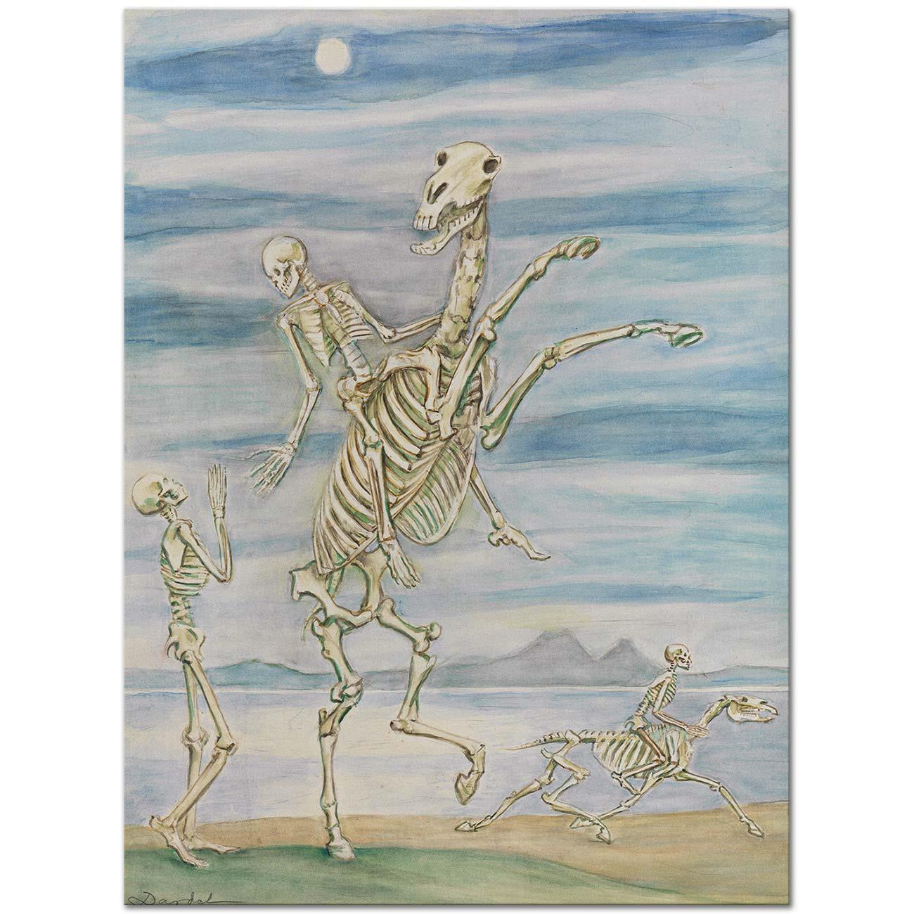 Nils Dardel Skeleton on Horseback Art Print