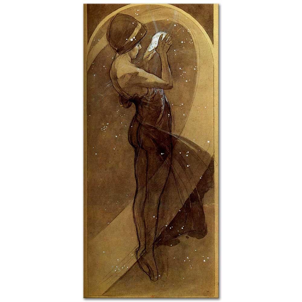Alphonse Mucha Kuzey Yıldızı 01 Kanvas Tablo