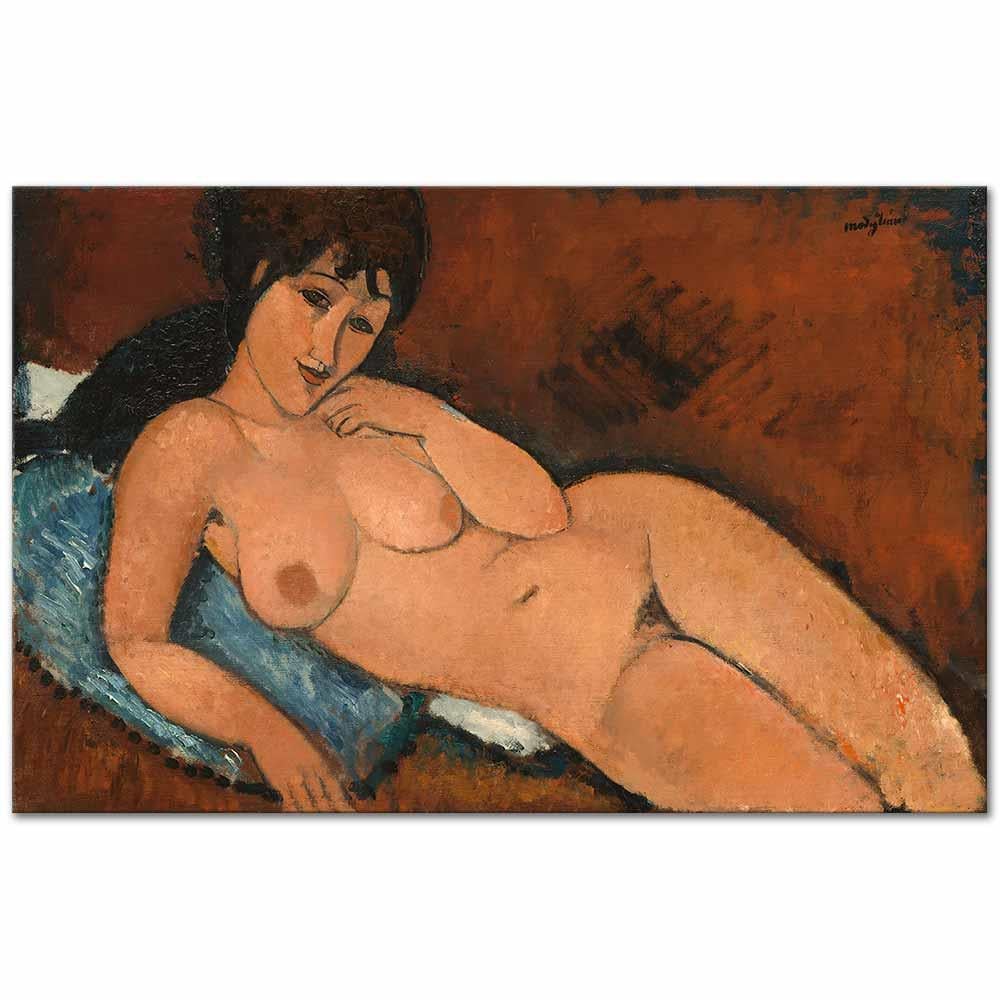 Nude on Blue Cushion by Amedeo Modigliani as Art Print