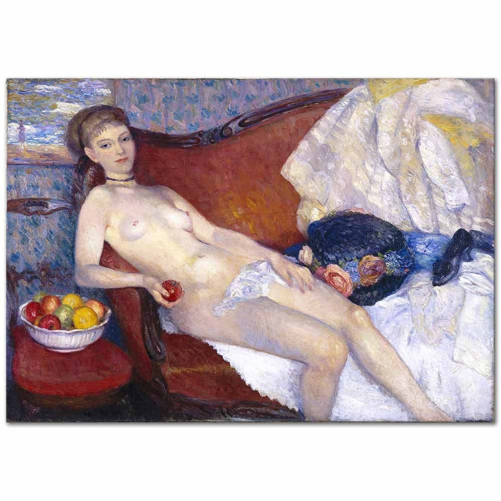 William Glackens Elmalı Nü Kanvas Tablo