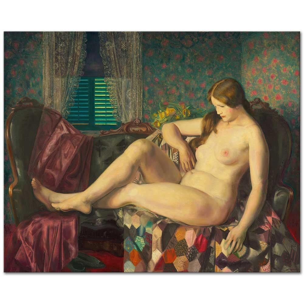 Nude with Hexagonal Quilt by George Wesley Bellows as Art Print