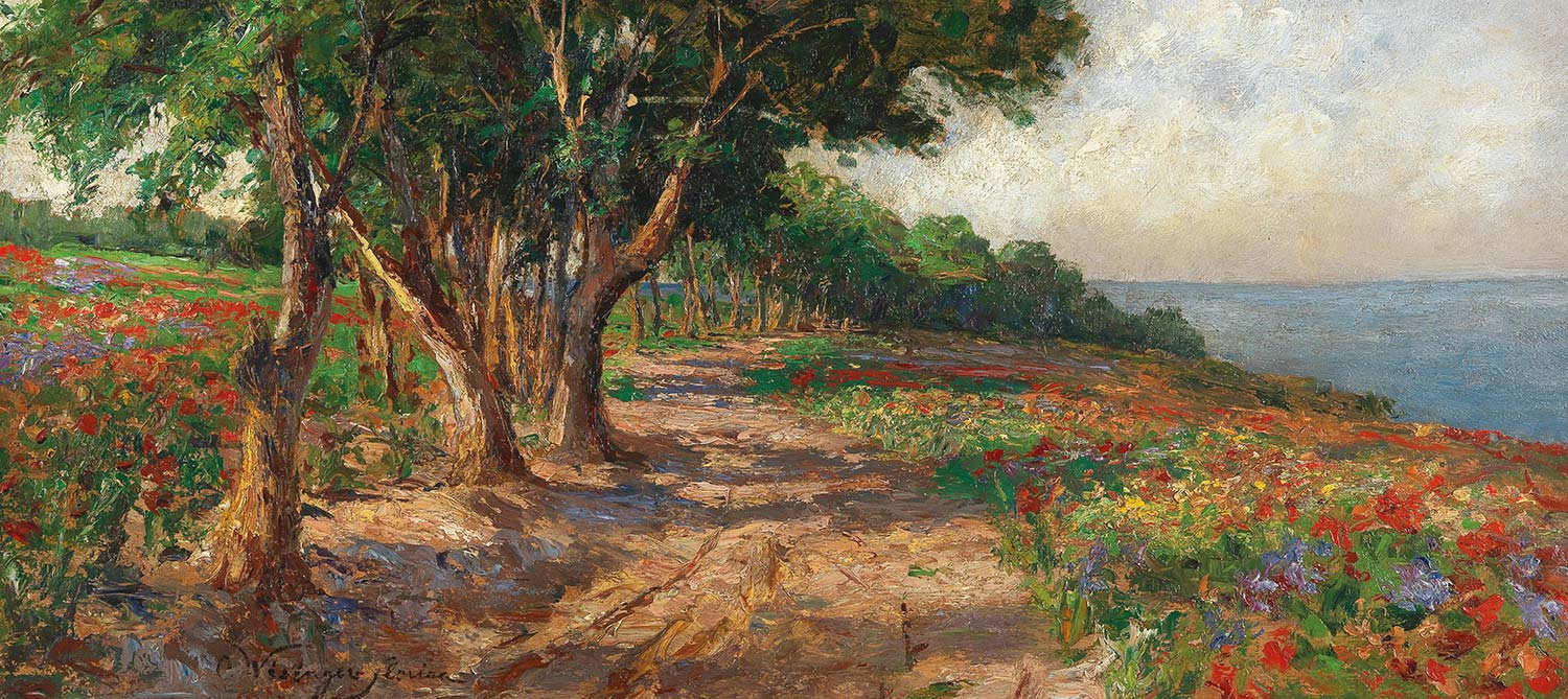 Olga Wisinger-Florian Elm Lined Promenade In Euxinograd Art Print