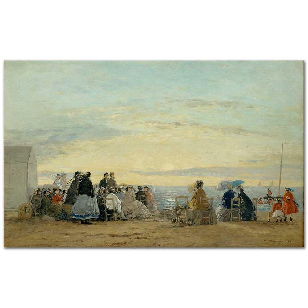 Eugene Boudin Plaj ve Gün Batımı Kanvas Tablo