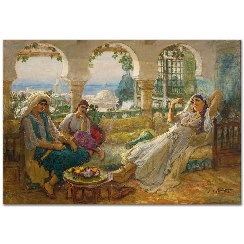 On The Terrace by Frederick Arthur Bridgman as Art Print