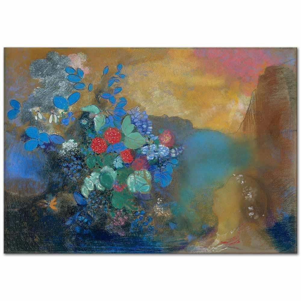 Odilon Redon Ophelia Çiçekler Arasında Kanvas Tablo