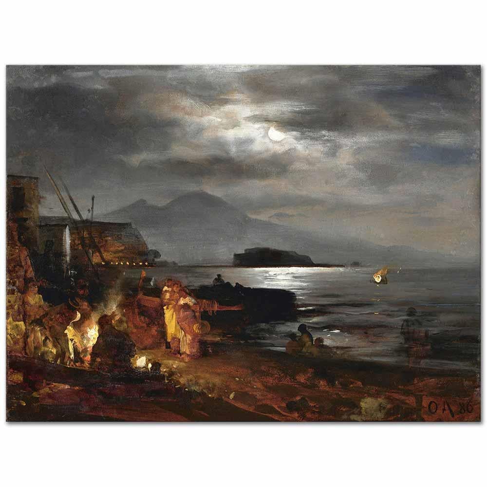 Naples in the Moonlight by Oswald Achenbach