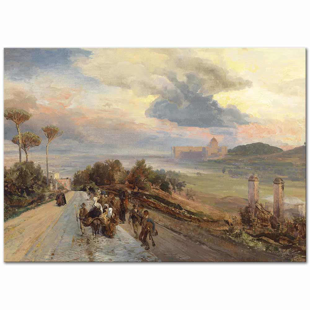 Via Cassia at Rom by Oswald Achenbach