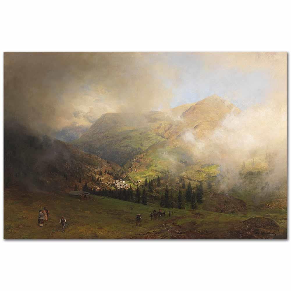 Oswald Achenbach Rigi Manzarası Kanvas Tablo