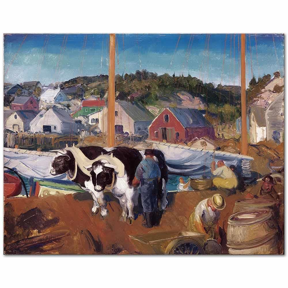 Ox Team Wharf at Matinicus by George Wesley Bellows as Art Print