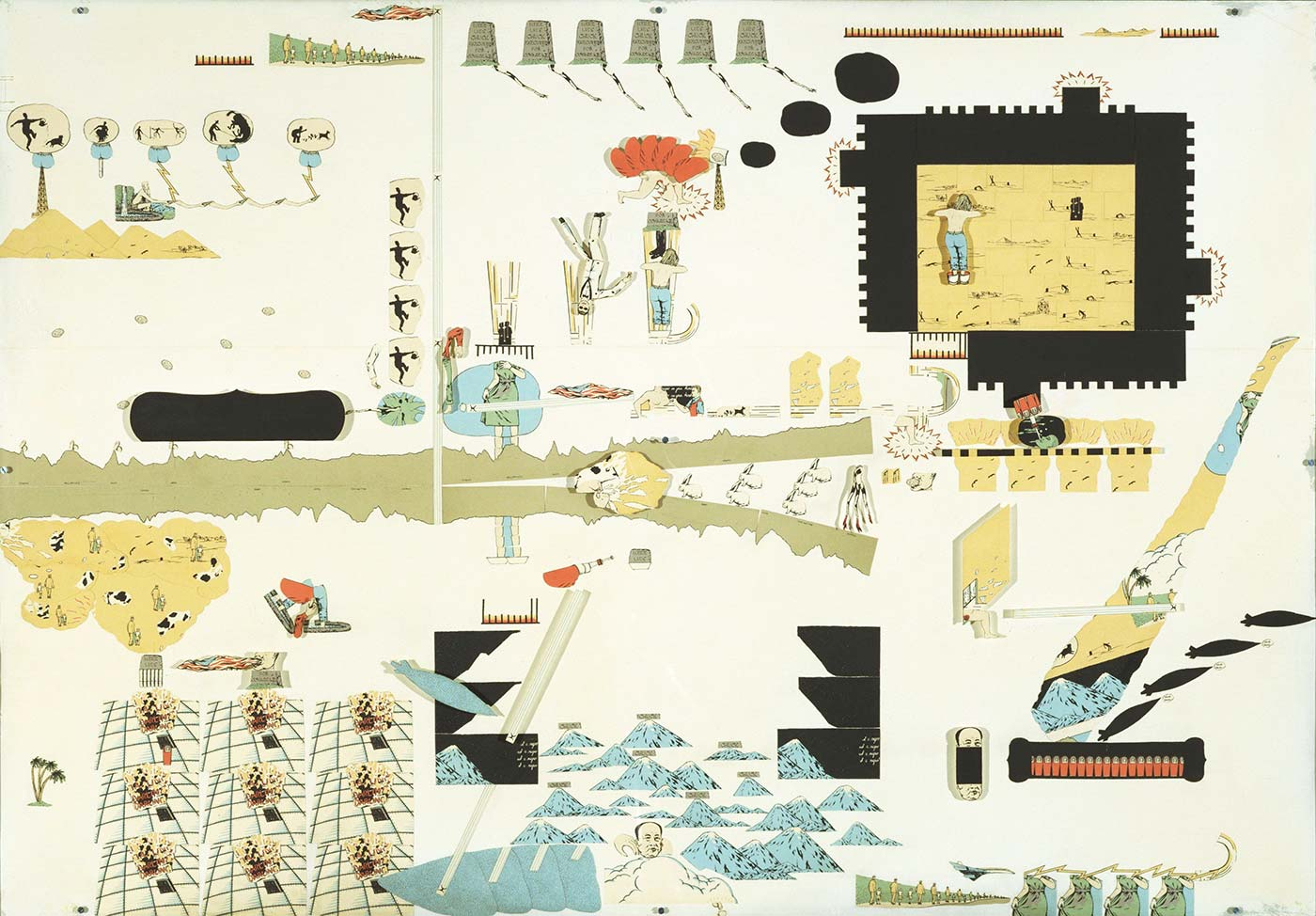 Öyvind Fahlström Eddie Çölde Kanvas Tablo