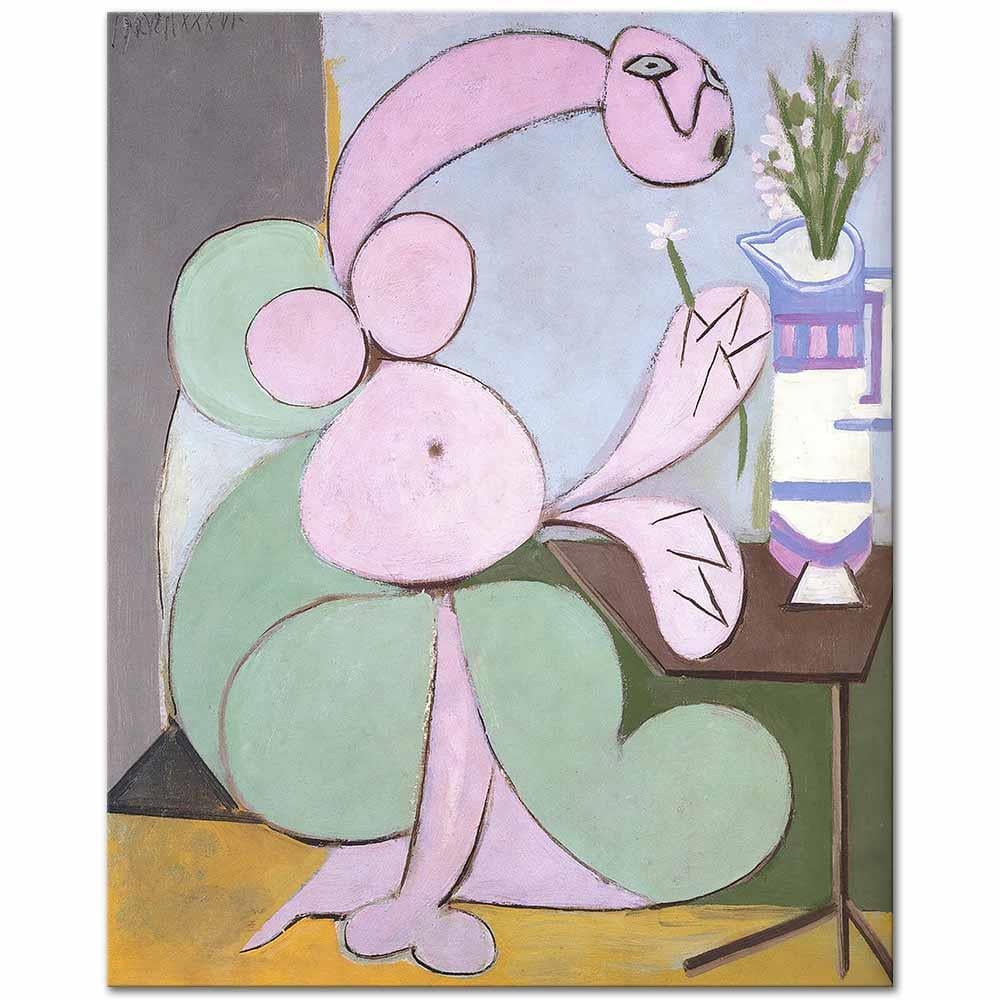 Woman with Bouquet of Flowers by Pablo Picasso