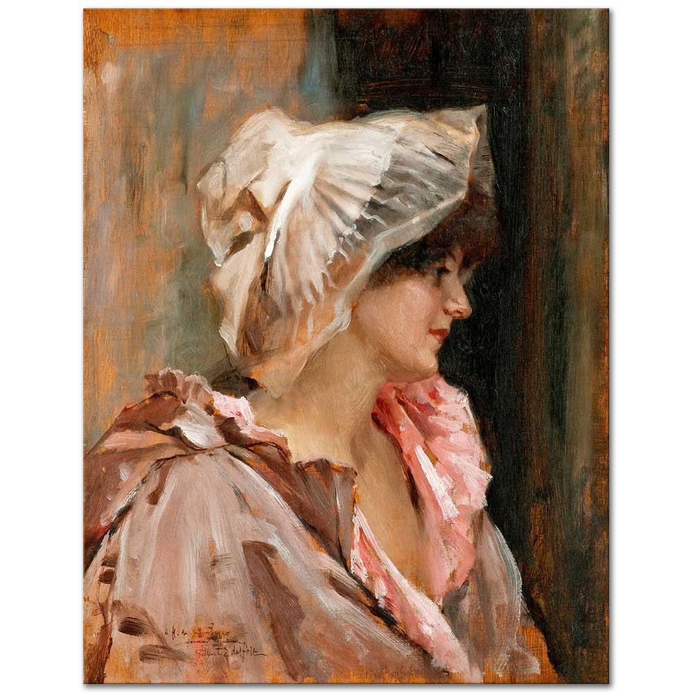 Albert Edelfelt Sabahlığı ile bir Parisli Kadın Kanvas Tablo