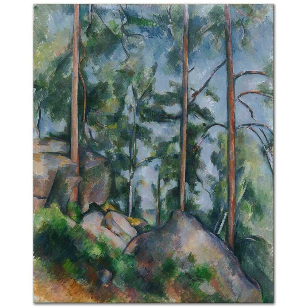 Paul Cezanne Çamlar ve Kayalar Kanvas Tablo