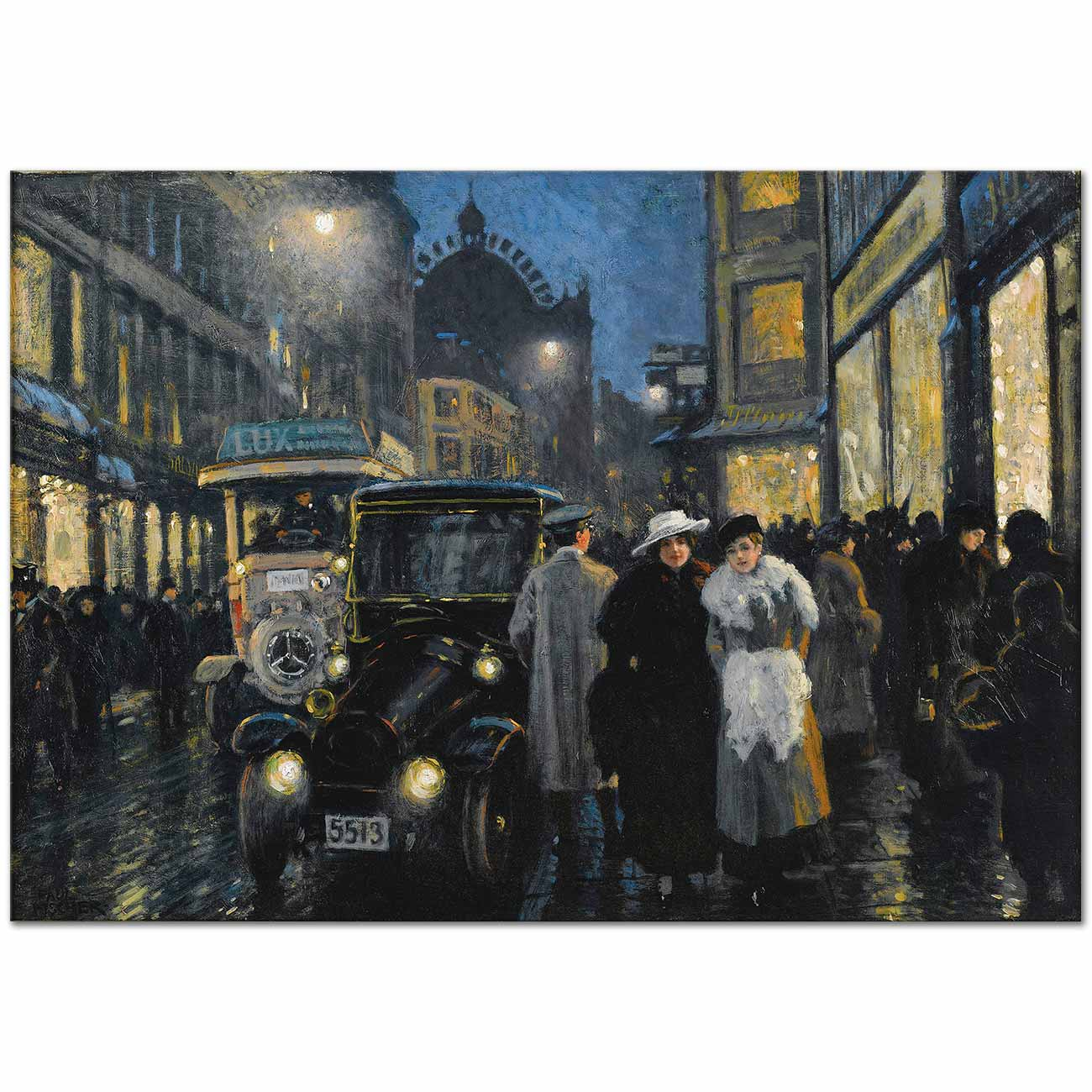 Paul Gustave Fischer Bulvarda Akşam Kanvas Tablo