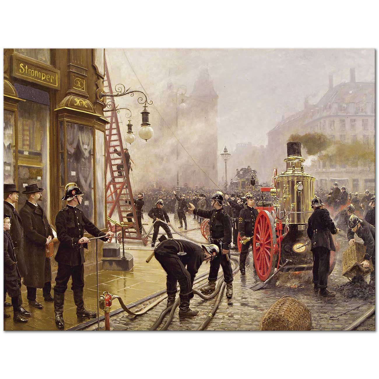 Fire on Kultorvet Copenhagen by Paul Gustave Fischer