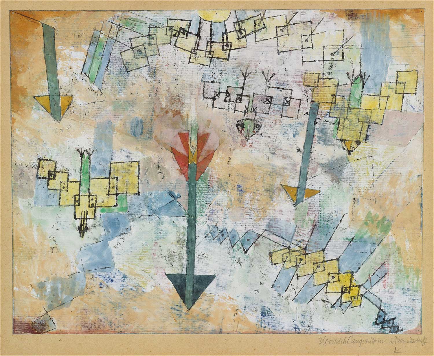 Paul Klee Birds Swooping Down And Arrows Art Print