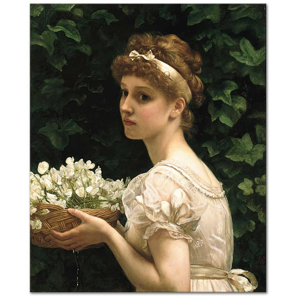 Edward John Poynter Bezelye Çiçekleri Kanvas Tablo