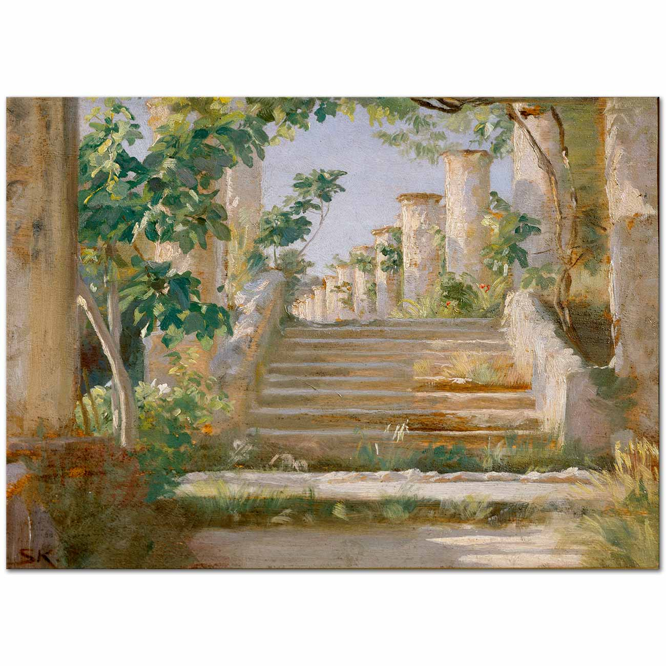Peder Severin Krøyer Sunny Pergola in Ravello Art Print