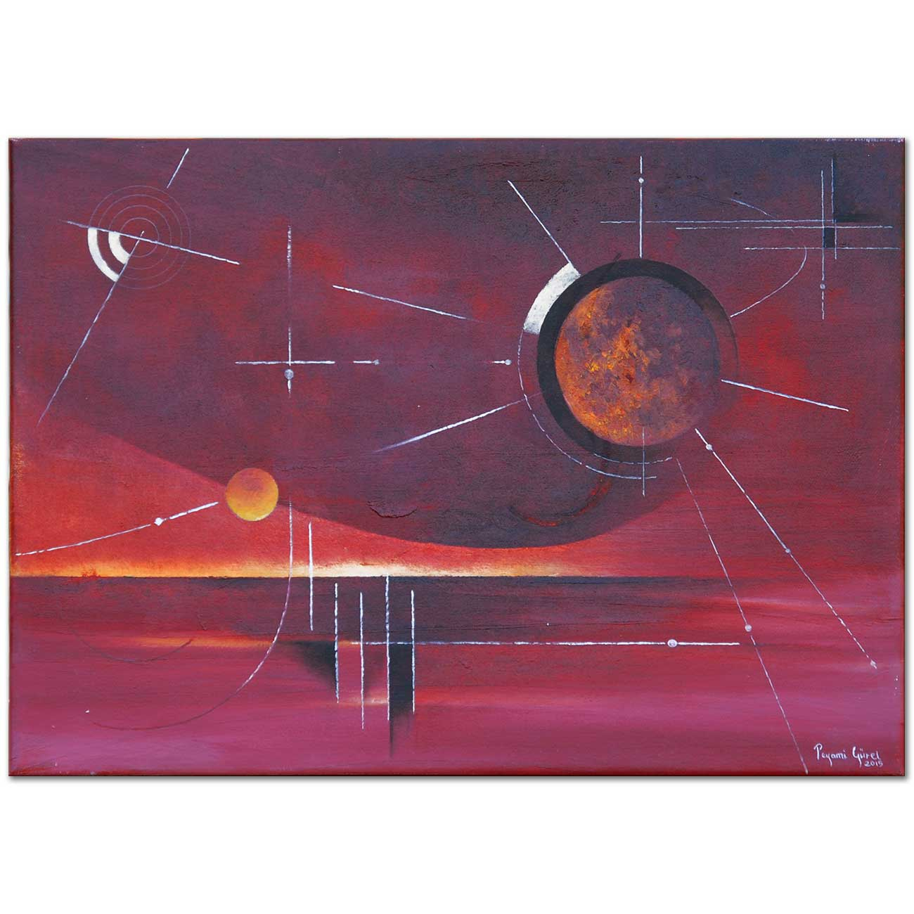 Peyami Gurel Abstract Composition 02 Oil Painting